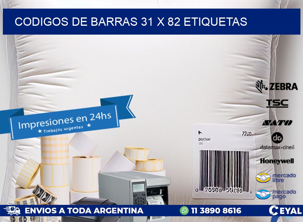 codigos de barras 31 x 82 etiquetas