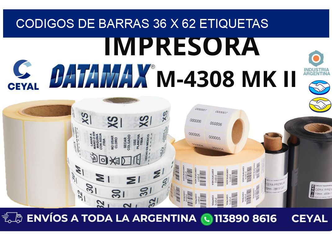 codigos de barras 36 x 62 etiquetas