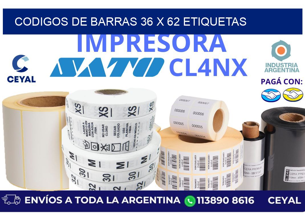 codigos de barras 36 x 62 etiquetas