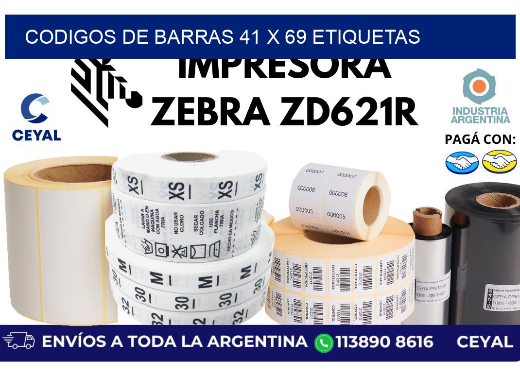 codigos de barras 41 x 69 etiquetas