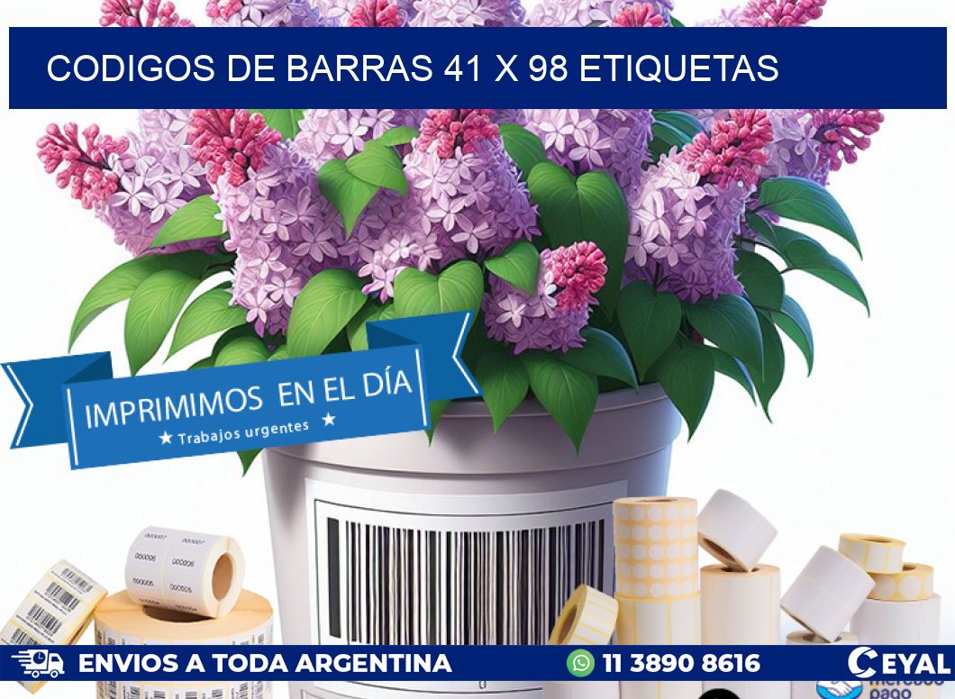 codigos de barras 41 x 98 etiquetas