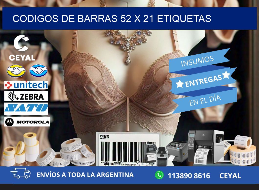 codigos de barras 52 x 21 etiquetas