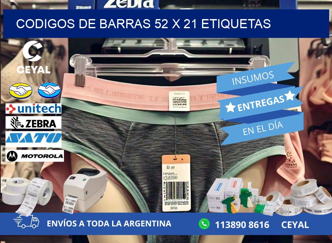 codigos de barras 52 x 21 etiquetas