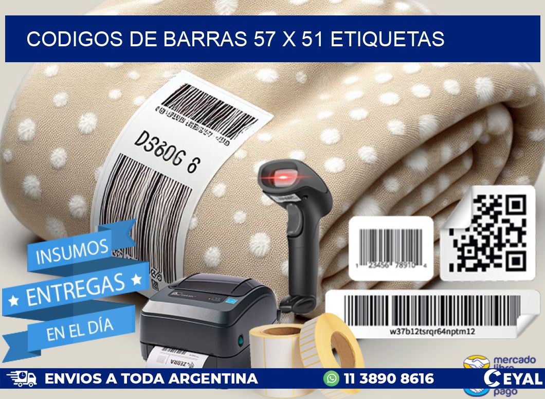codigos de barras 57 x 51 etiquetas