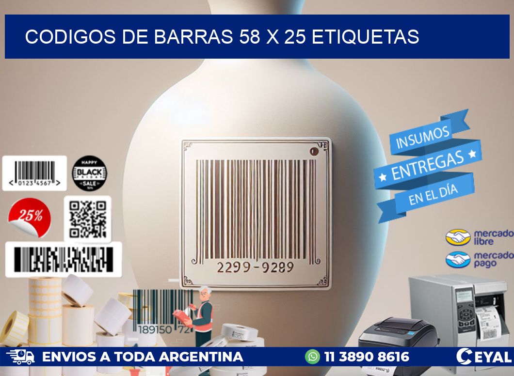 codigos de barras 58 x 25 etiquetas