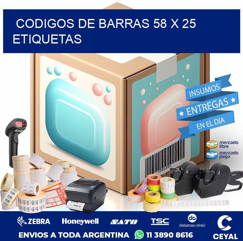 codigos de barras 58 x 25 etiquetas