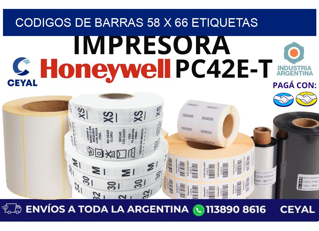 codigos de barras 58 x 66 etiquetas