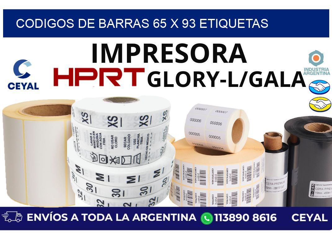 codigos de barras 65 x 93 etiquetas