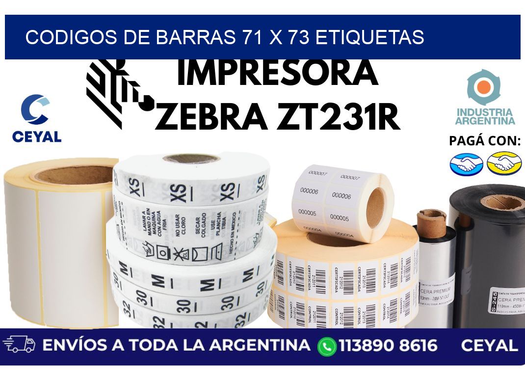 codigos de barras 71 x 73 etiquetas