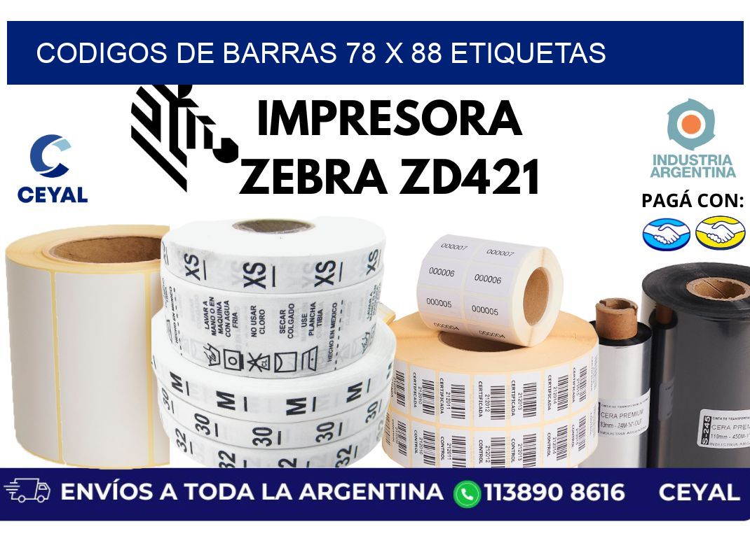 codigos de barras 78 x 88 etiquetas