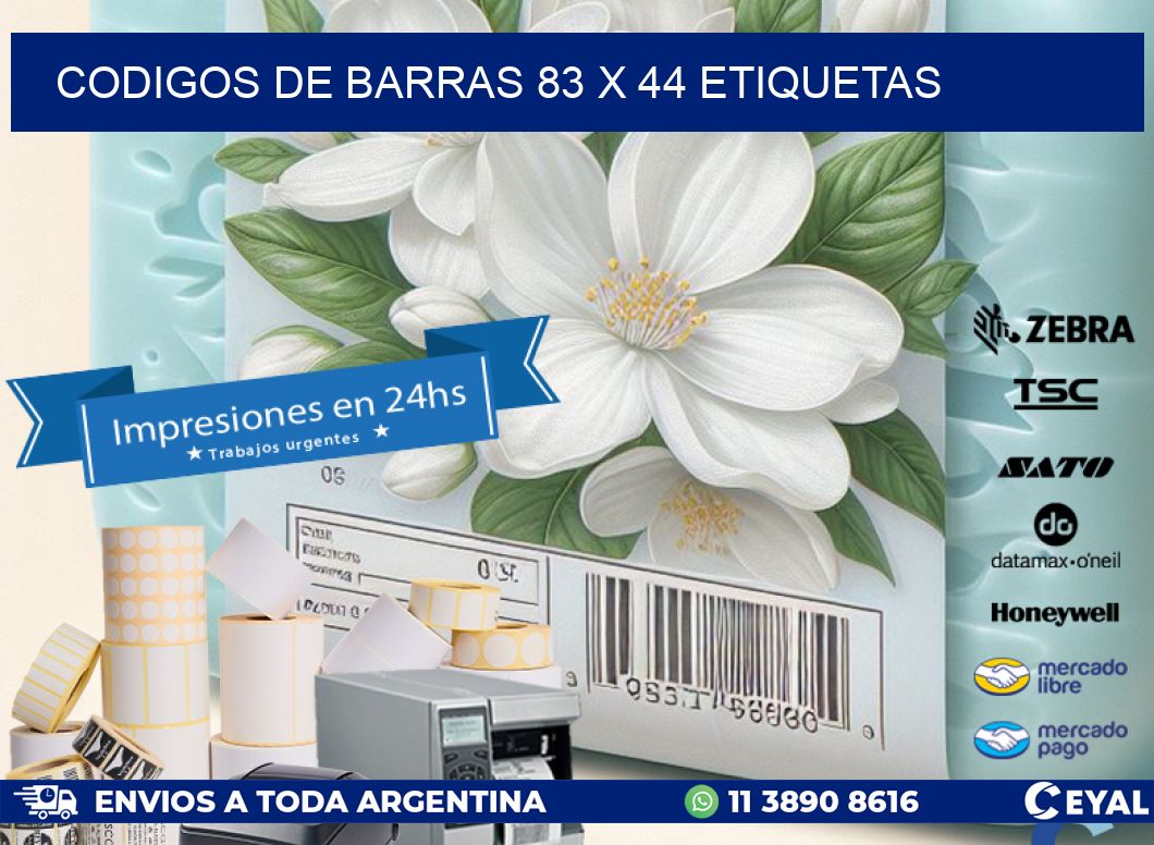 codigos de barras 83 x 44 etiquetas