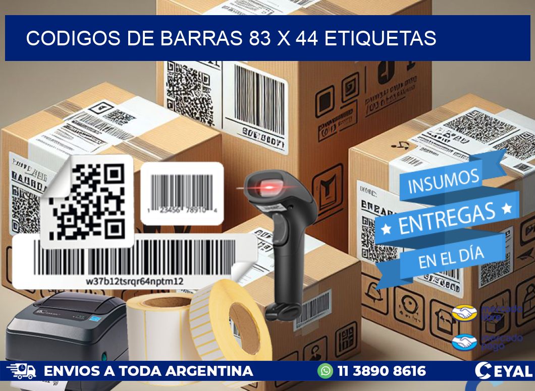 codigos de barras 83 x 44 etiquetas