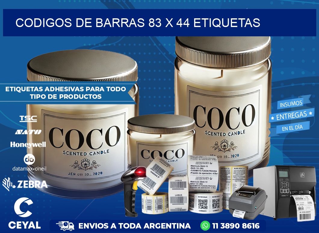 codigos de barras 83 x 44 etiquetas
