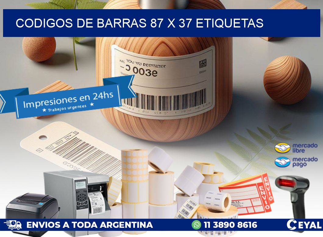 codigos de barras 87 x 37 etiquetas