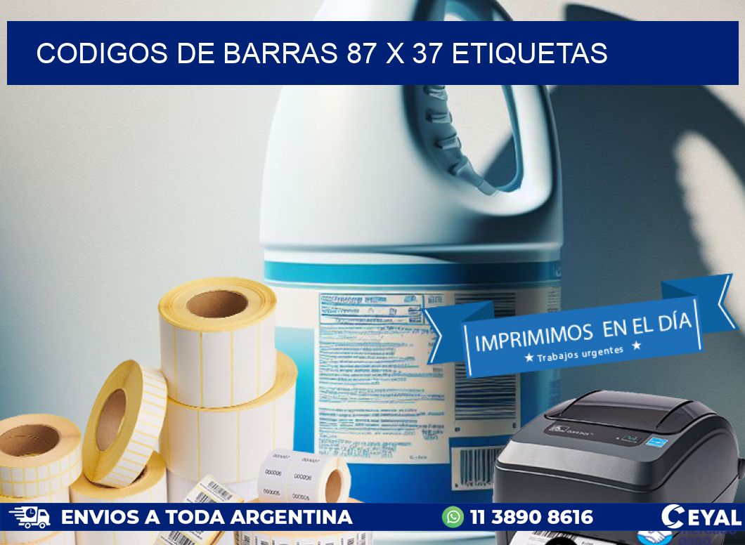 codigos de barras 87 x 37 etiquetas