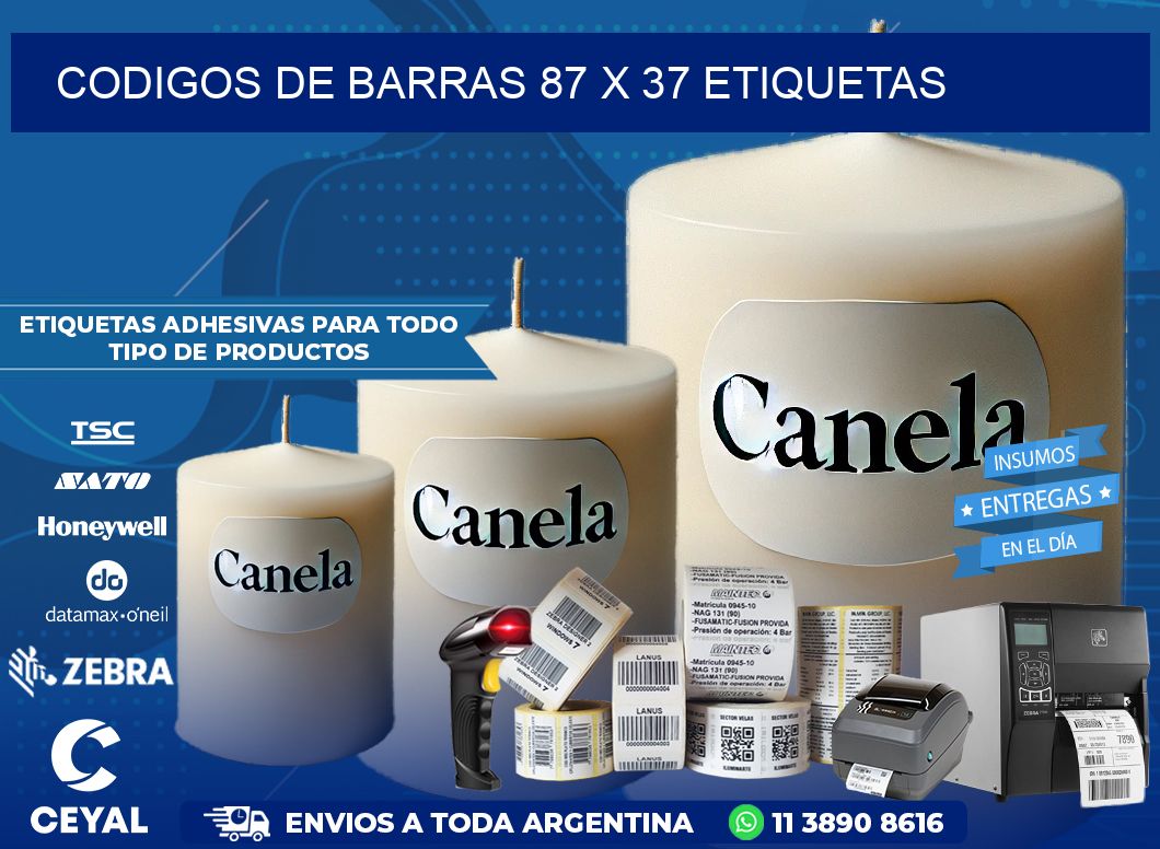 codigos de barras 87 x 37 etiquetas