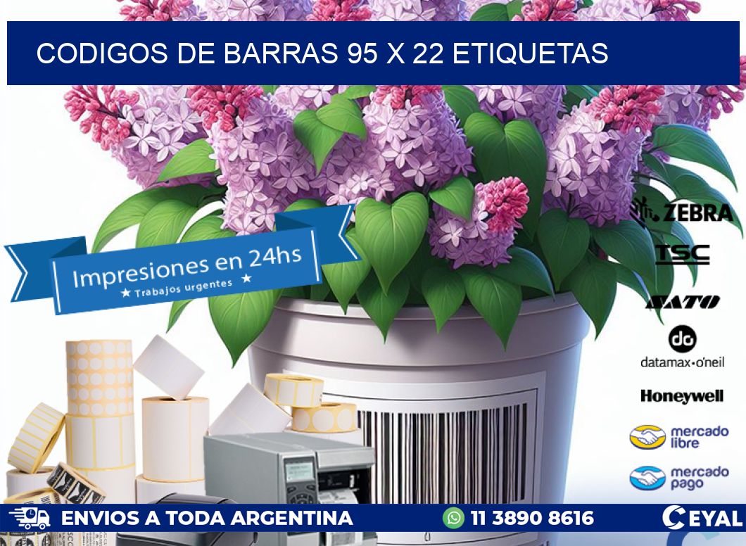 codigos de barras 95 x 22 etiquetas