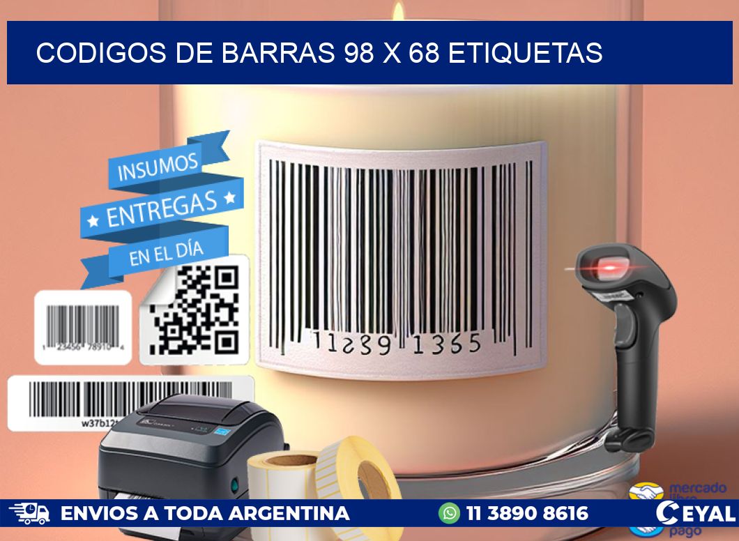 codigos de barras 98 x 68 etiquetas