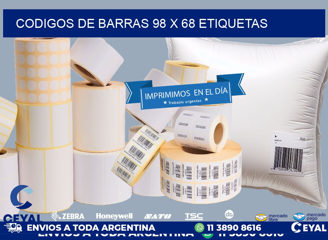 codigos de barras 98 x 68 etiquetas