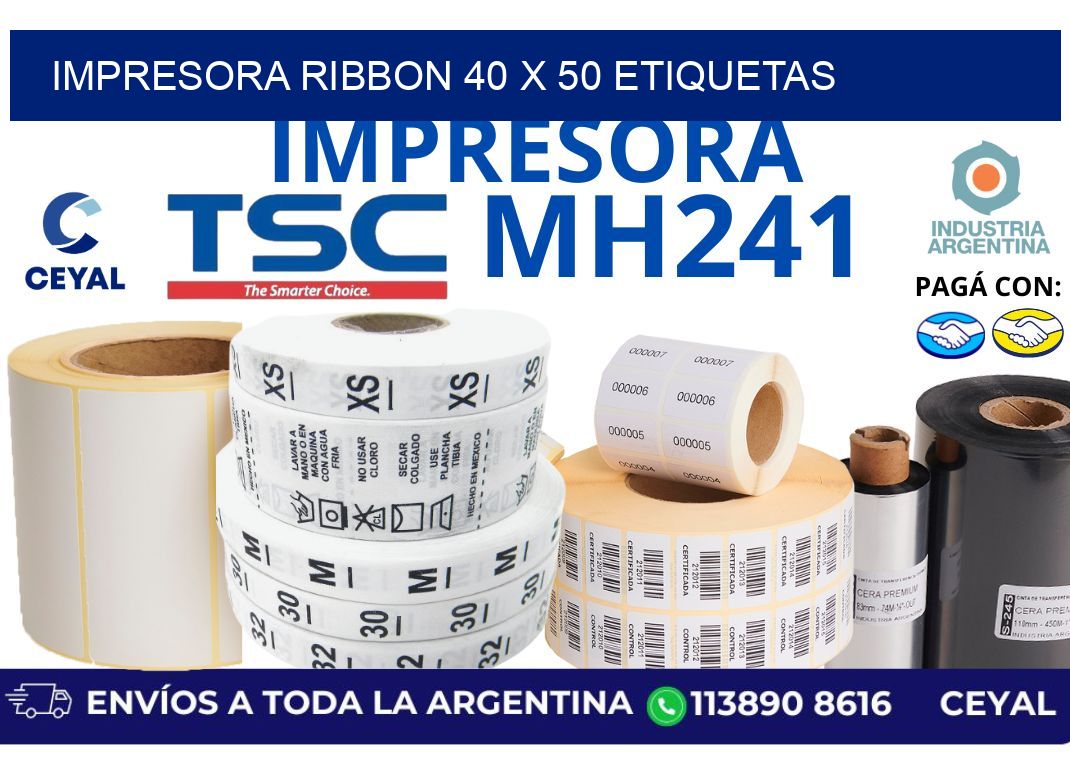 impresora ribbon 40 x 50 etiquetas