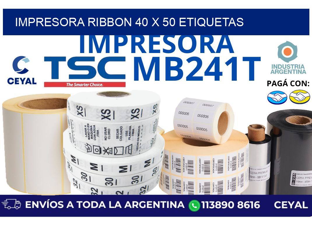impresora ribbon 40 x 50 etiquetas
