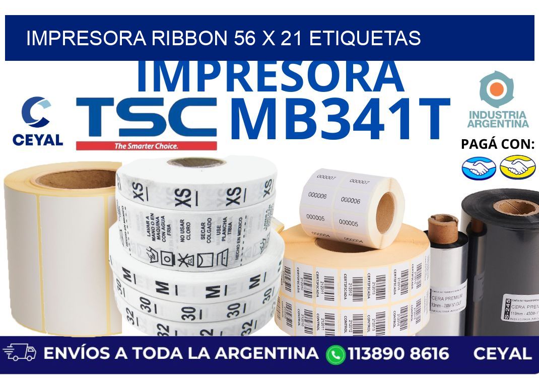 impresora ribbon 56 x 21 etiquetas