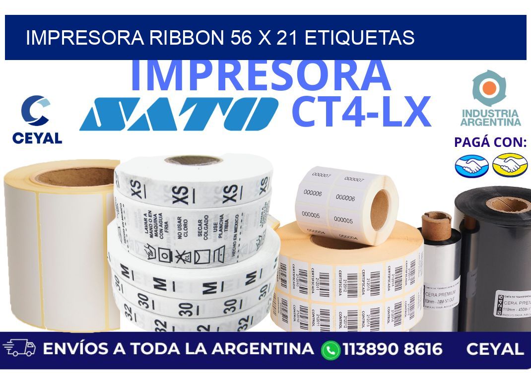 impresora ribbon 56 x 21 etiquetas