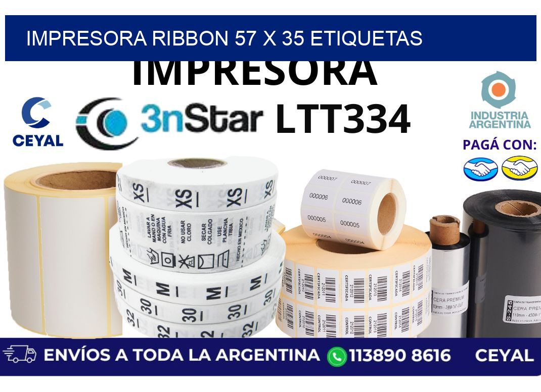 impresora ribbon 57 x 35 etiquetas