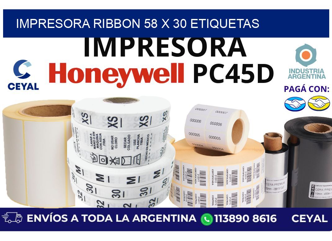 impresora ribbon 58 x 30 etiquetas