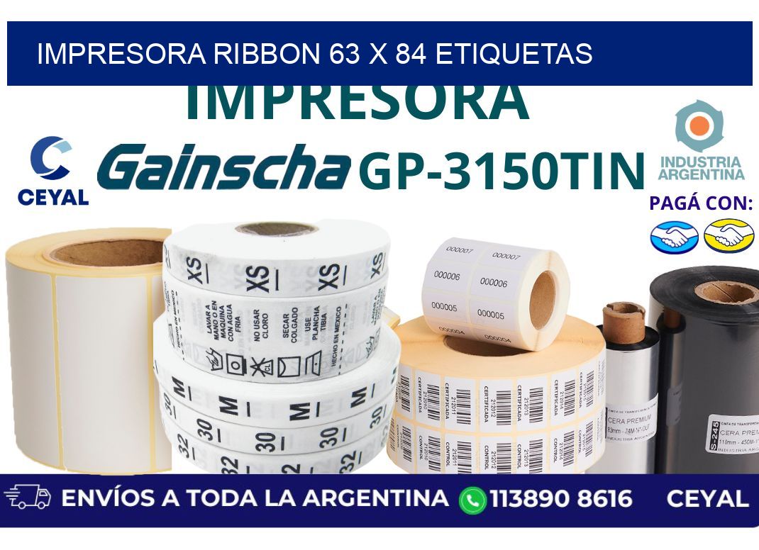 impresora ribbon 63 x 84 etiquetas