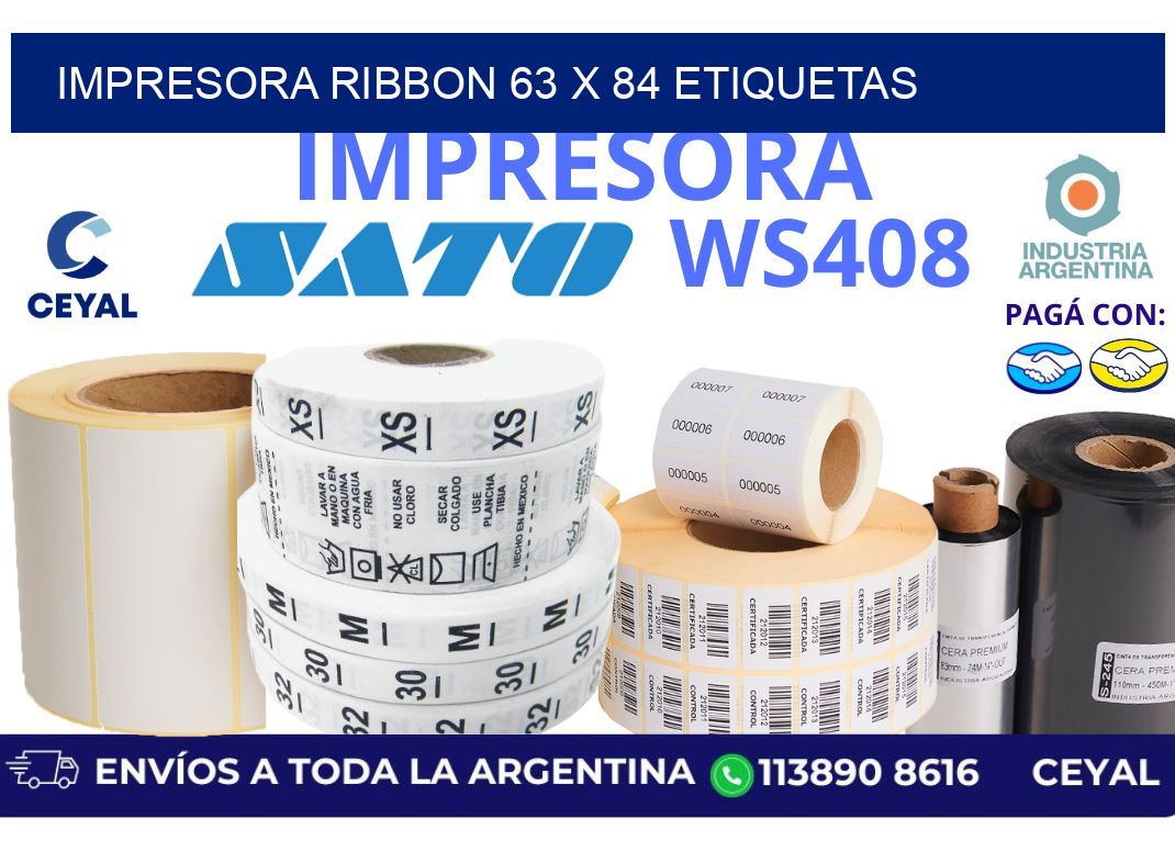 impresora ribbon 63 x 84 etiquetas