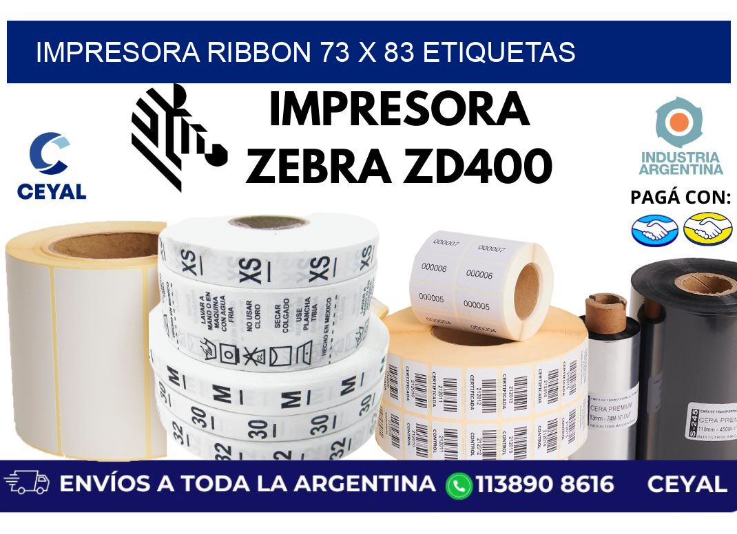 impresora ribbon 73 x 83 etiquetas