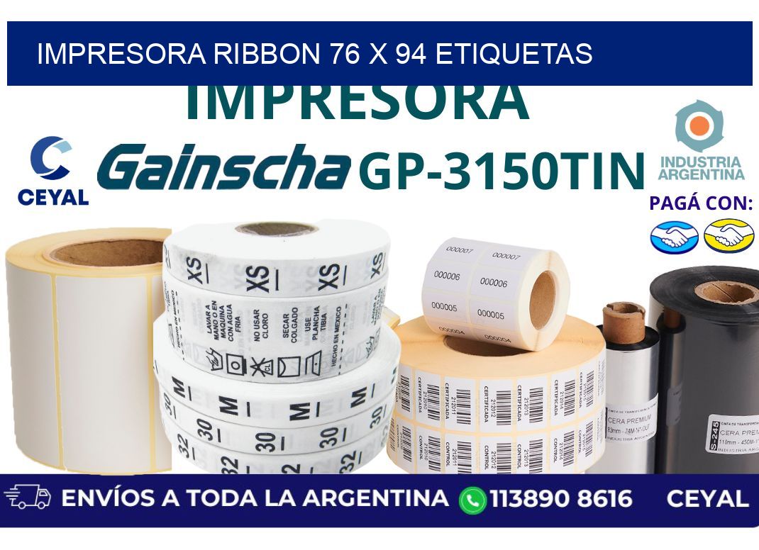 impresora ribbon 76 x 94 etiquetas