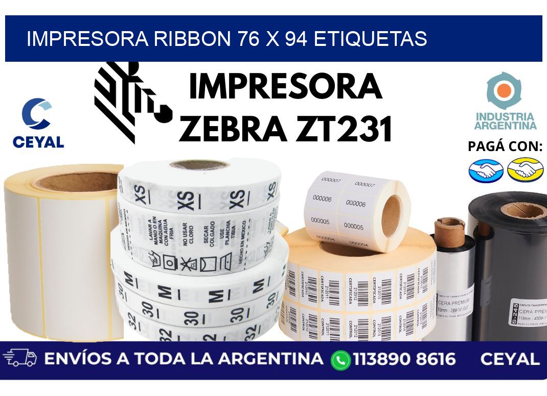 impresora ribbon 76 x 94 etiquetas