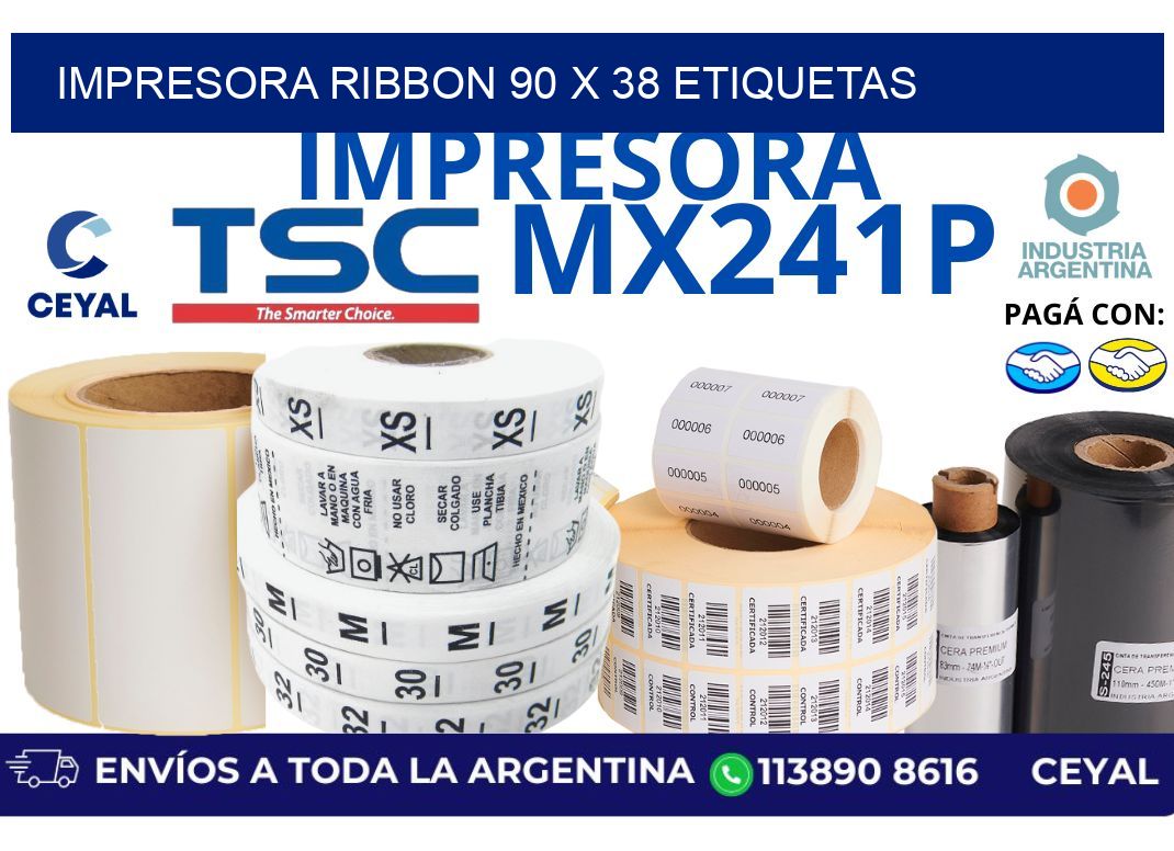 impresora ribbon 90 x 38 etiquetas