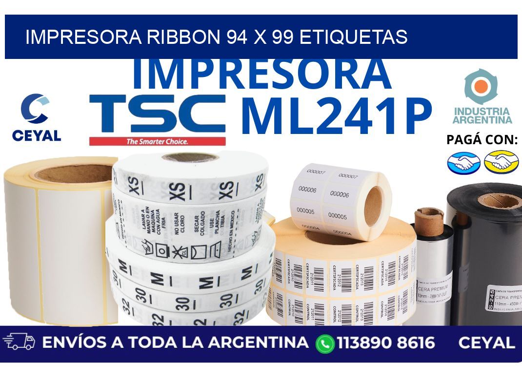 impresora ribbon 94 x 99 etiquetas