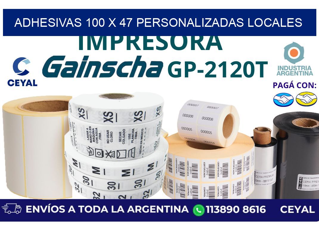 adhesivas 100 x 47 personalizadas locales