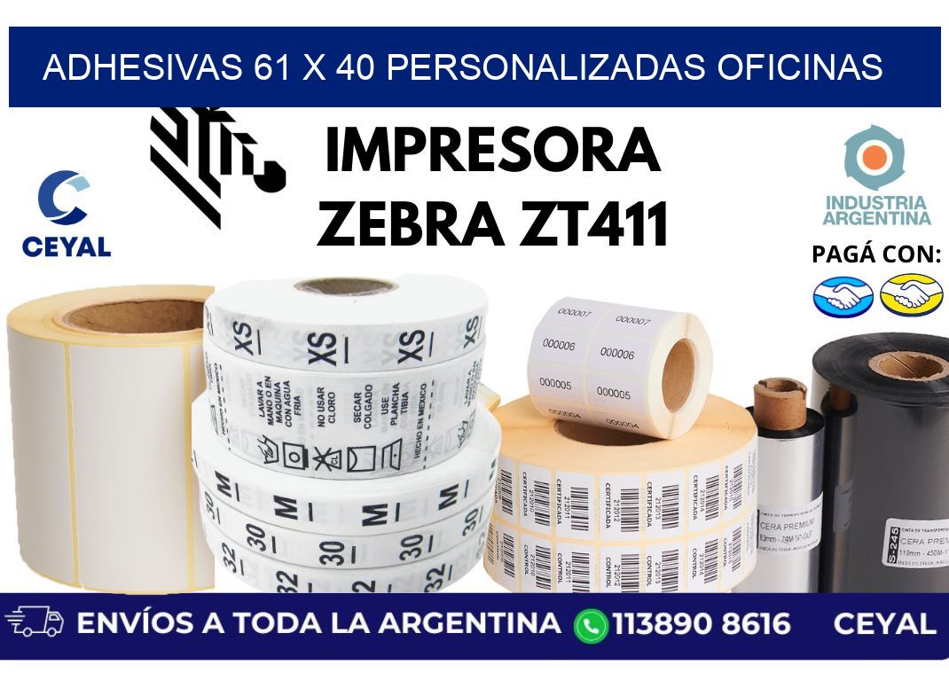 adhesivas 61 x 40 personalizadas oficinas