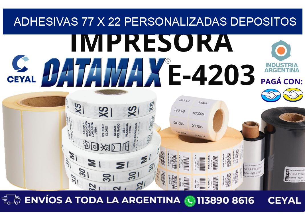 adhesivas 77 x 22 personalizadas depositos
