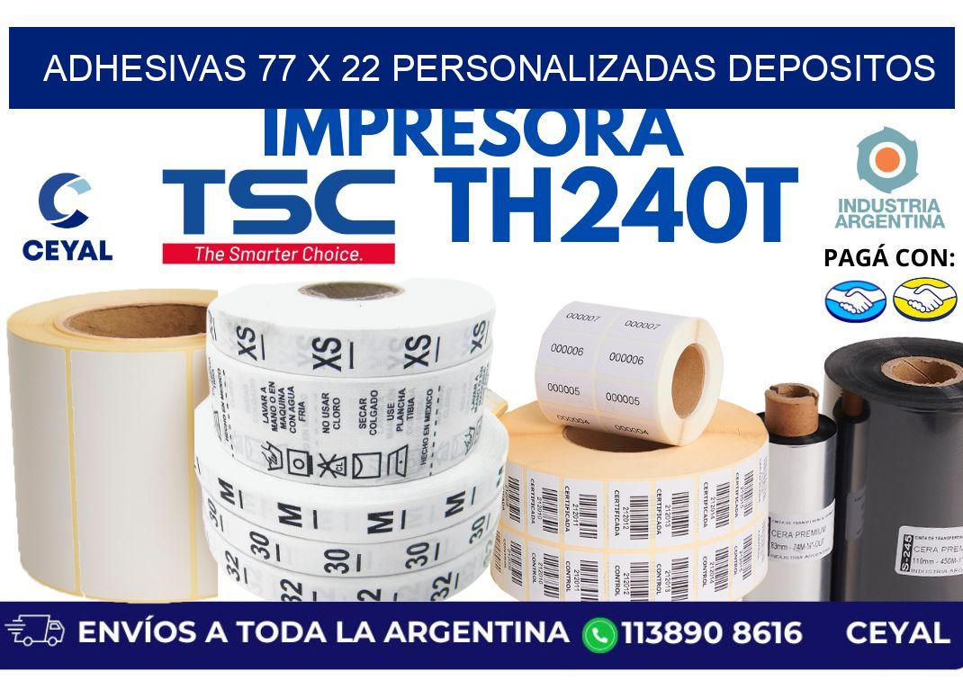 adhesivas 77 x 22 personalizadas depositos