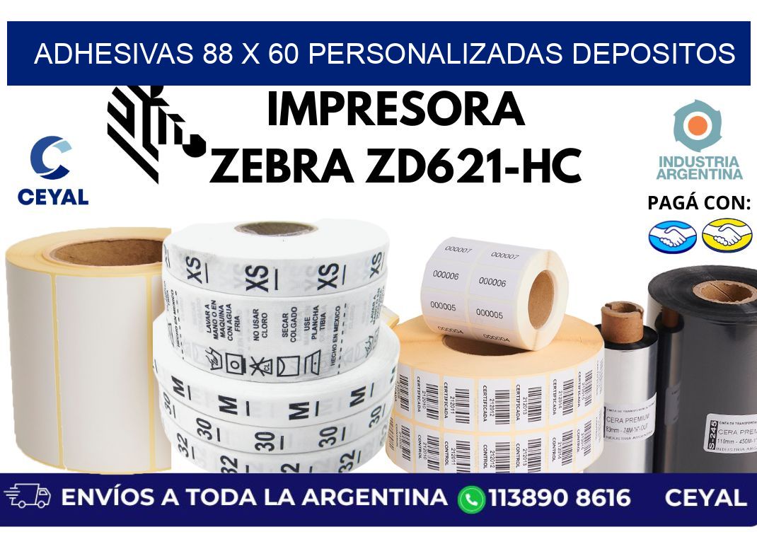 adhesivas 88 x 60 personalizadas depositos