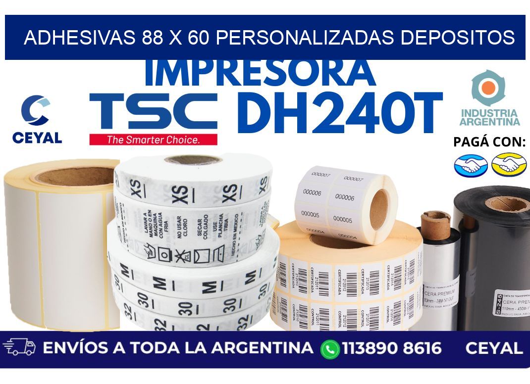 adhesivas 88 x 60 personalizadas depositos