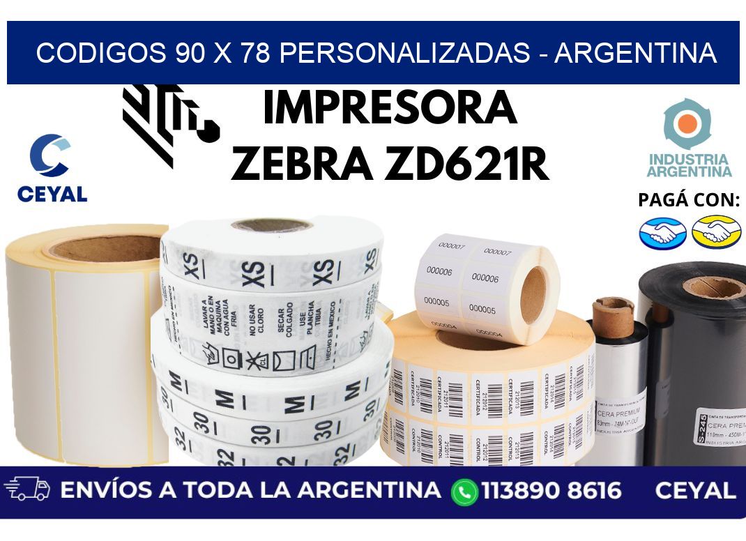 codigos 90 x 78 personalizadas - Argentina