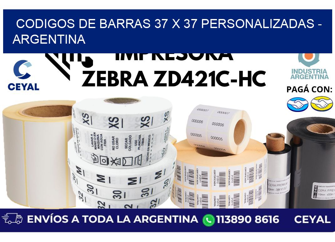 codigos de barras 37 x 37 personalizadas – Argentina