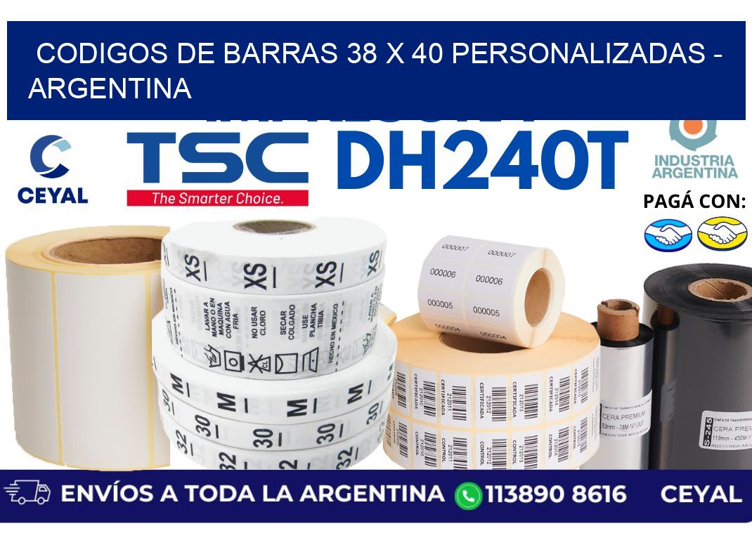 codigos de barras 38 x 40 personalizadas – Argentina