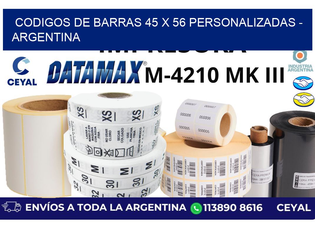 codigos de barras 45 x 56 personalizadas – Argentina