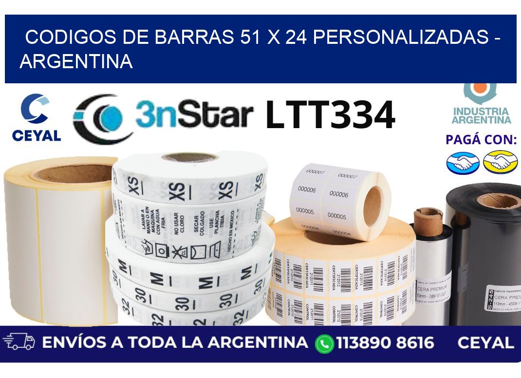 codigos de barras 51 x 24 personalizadas – Argentina