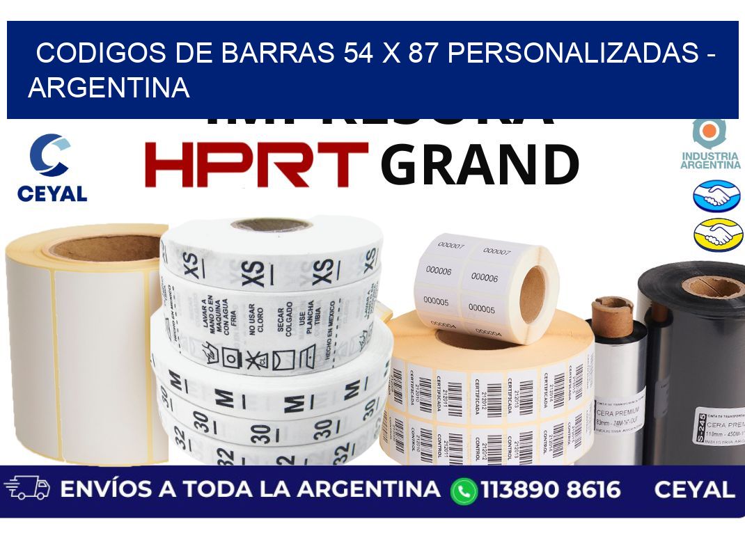 codigos de barras 54 x 87 personalizadas – Argentina