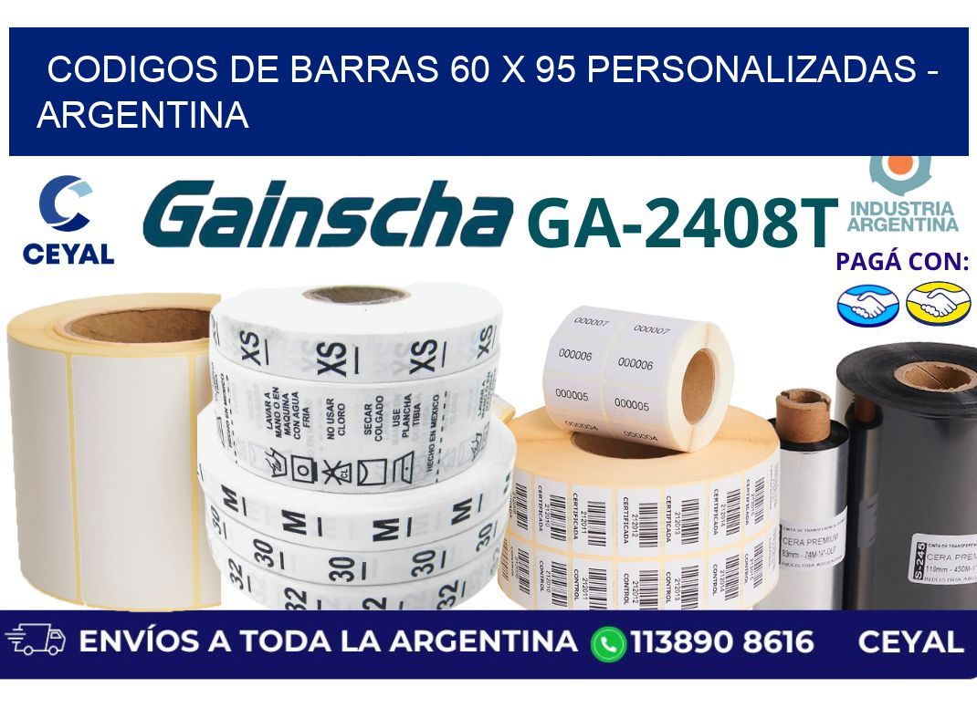 codigos de barras 60 x 95 personalizadas - Argentina