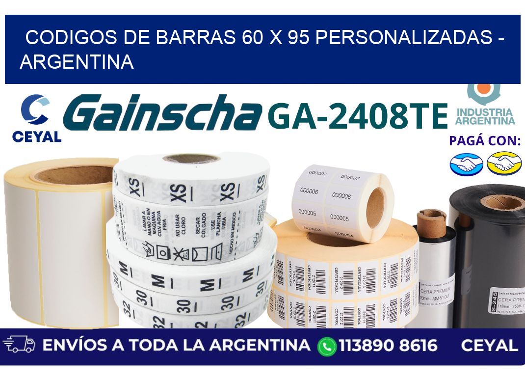 codigos de barras 60 x 95 personalizadas - Argentina